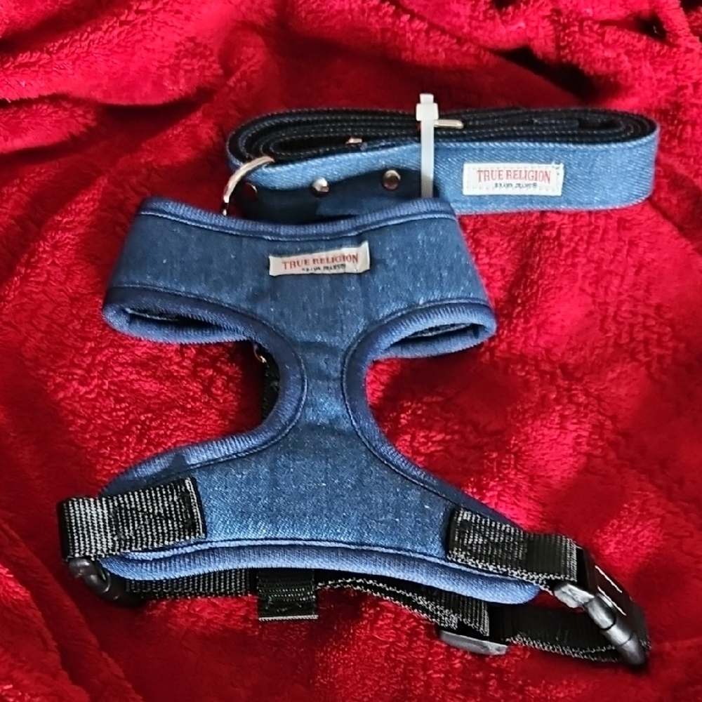 True Religion Blue and Black Dog Harness